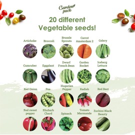Garden Pack 20 Vegetable Seeds Varieties – High Yield Garden Seeds for Planting Vegetables