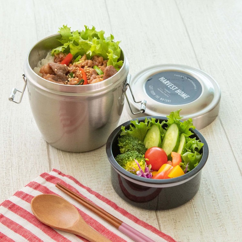 Skater STLBD6AG-A Antibacterial Insulated Lunch Box, Bowl Shaped, Stainless Steel,