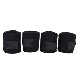 Juego de Vendas para Piernas de Polo para Caballos, Vendaje para Piernas de Forro Polar Suave, Autoadhesivo, Transpirable, Resistente Al Desgaste, Vendaje para Piernas de Animales, Protege las(Negro)