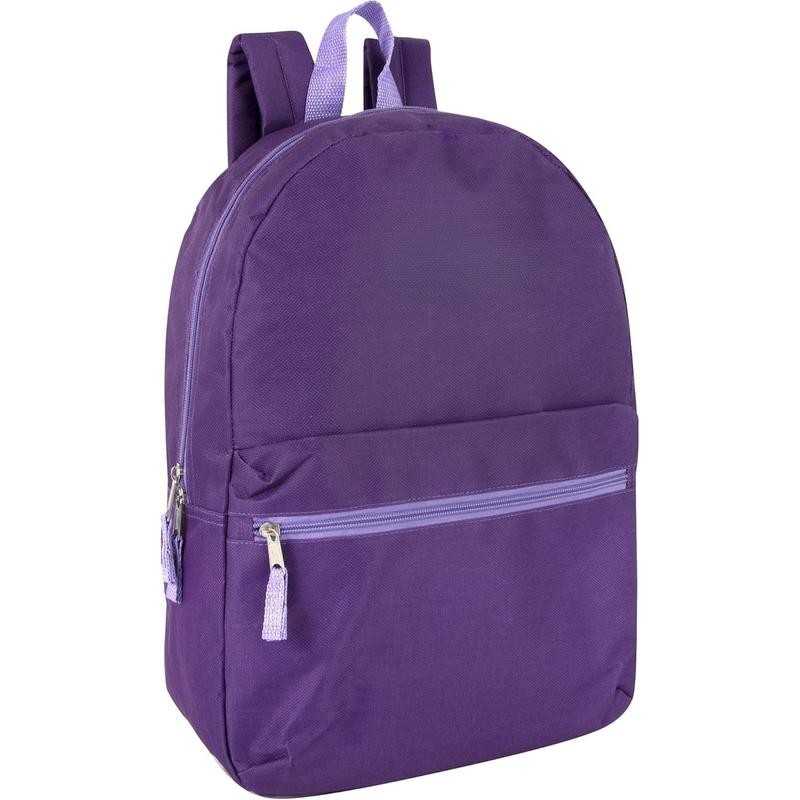 Classic 17 Inch Backpack with Adjustable Padded Shoulder Straps -