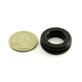 Rubber Grommet Fits 3/4" Hole in 1/16" Thick Panel - Has 9/16" Center Hole - Protects Panel Wires, Hoses - Reduces Vibration - Black SBR Rubber (3)