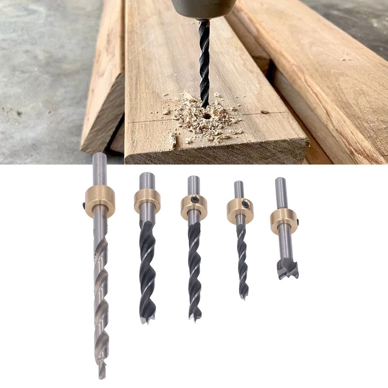 5Pcs Pocket Hole Drill Bit 3 Knife Points High Speed