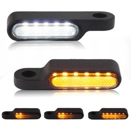 Motorcycle LED Turn Signals Universal Front Running Light Mini Size Blinkers Compatible with Harley Sportster Road King Softail Dyna Touring Cruiser Street Electra Road Glide
