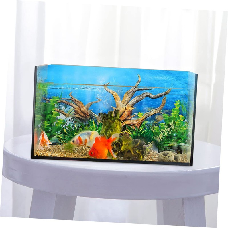 Sosoport Realistic Aquarium Fish Tank Background Decal River Bed Landscape