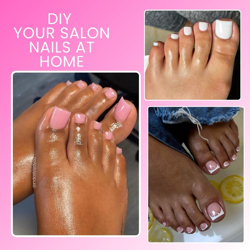 Straight Flat Toe Dual Forms for Polygel,GlimightyX Square Toenail Molds