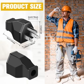 Treela 20 Pcs Extension Cord Plug Replacement Male Extension Cord Ends 125v 15a 2 Pole 3 Wire Male and Female Connector Straight Plug Replacement Compatible with Nema 5-15p 1875w