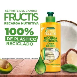 Crema Para Peinar 10 En 1 Recarga Nutritiva 300 Ml Fructis                                                                                            