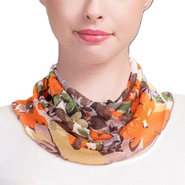 sanctrifolium 100% Silk Neck Cover, Snood, UV Protection, Cold Protection, Sunburn Protection, Neck UV Protection, Women's Floral Print, multicolor