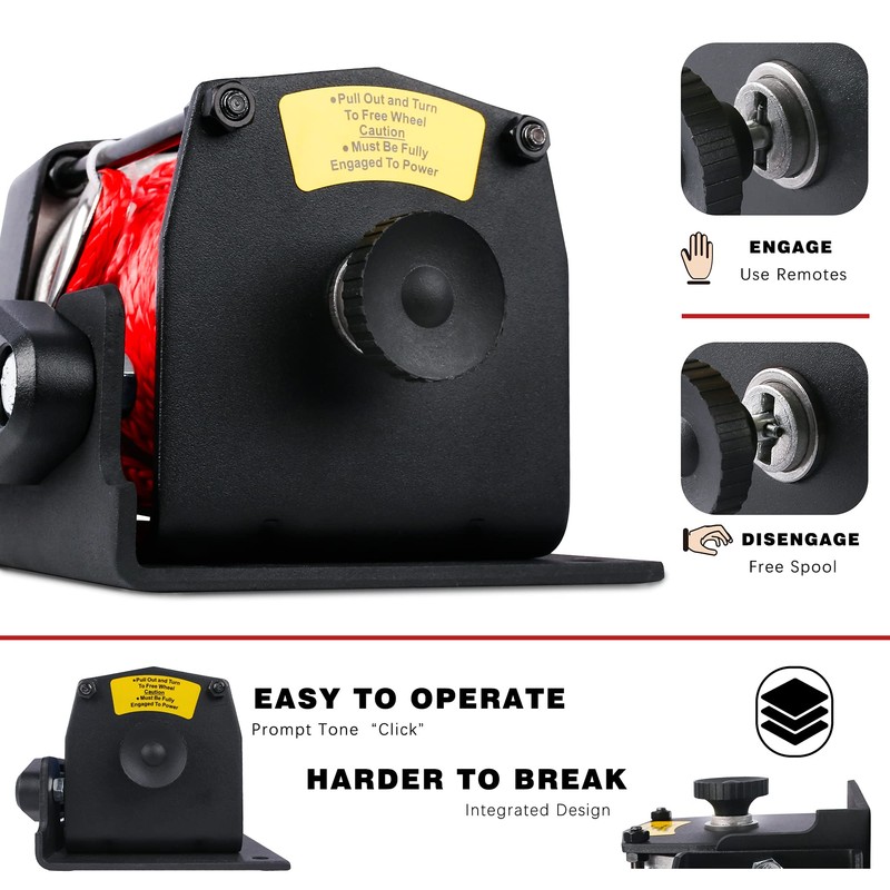 12V 3000LBS Electric Winch Synthetic Rope Electric Winch for Towing