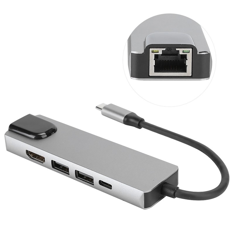 5 in 1 TypeC Hub to Hdmi Adapter 4K TypeC