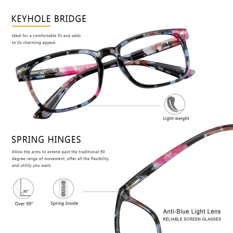 LAMBBAA Vintage Square Progressive Multifocal Presbyopic Glasses, Photochromic Gray Sunglasses