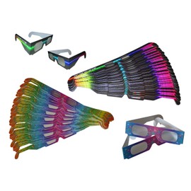 Rob's Super Happy Fun Store Fireworks Diffraction Glasses - 100 Glasses - Rave Waves and Rainbow Spectrum Variety Pack