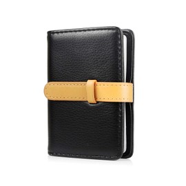Black Leather Credit Card Holder for Men and Women for 30 Cards