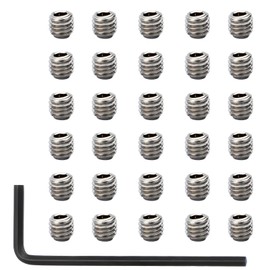 10-32 x 3/16" Socket Set Screws 30Pcs Allen Head Hex Socket Set Screws Stainless Steel Cup Point Hexagon Allen Screws with Hex Key Wrench