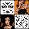 HOWAF 4 Sheets Halloween Face Tattoo Bat Tattoo Face Bat