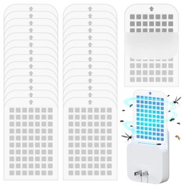 Qualirey 30 Pack Flying Insect Trap Refill Compatible with Mosa-logic UVA Fly Insect Trap Plug Sticky Card Plug Refill Replacement Compatible with Kiwi-nurse UVLA1001 Plug-in Mosquito Killer, 1:1 Size