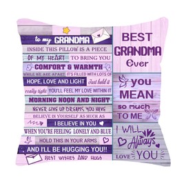 Bommex Grandma Gift from Granddaughter Grandson Grandmother Nana Grandma Cushion Cover Throw Pillow Cover Grandma Birthday Gift Thanksgiving Gift (GRANDMA)