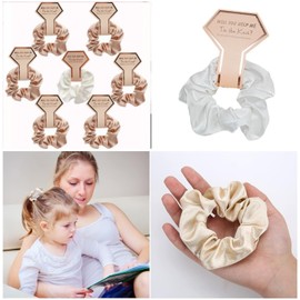 Hair Scrunchies Satin Women, Silk Hair, Soft Ties Scrunchy Cute Ponytail Holder Accessories Elastic Bands Girls（7pcs）