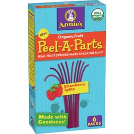 Annie's Organic Fruit Peel-A-Parts Fruit Snacks, Strawberry Splits, 6 ct