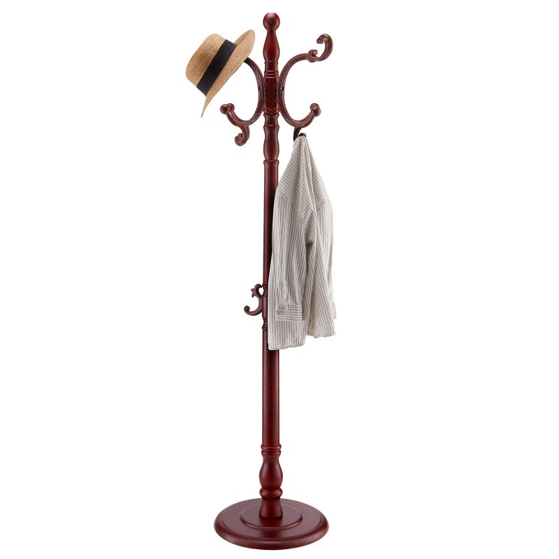 VEVOR Freestanding Coat Rack Wooden Coat Tree with Stable Large