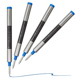 Monteverde Rollerball Refills to Fit Montblanc Rollerball LeGrand, Medium Point, Blue Ink, 4-Pack Tube, Vibrant Smooth Writing