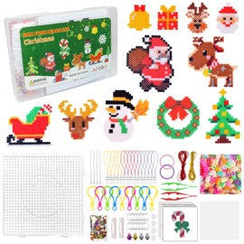 Iron-On Beads, Christmas, 5 mm with Ironing Beads Templates, Ironing Beads Christmas, DIY Ironing Beads Set, Craft Set for Children, Gift, Christmas Decoration