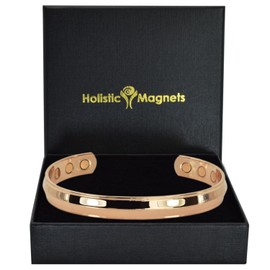 Copper Magnetic Bracelet Men Women Copper Bangle Tarnish Free 6 Neodymium Magnets Adjustable-SP (L: Wrist 19.5-22.5cm/7.6-8.75")