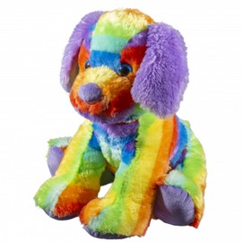 Rainbow Dog - Soft Plush Toy - 16 inch / 40cm - Build Make Your own Teddy Bear Making Kit - no sew (Basic Kit)