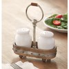 Mud Pie Ceramic Salt and Pepper Set in Wood Caddy,