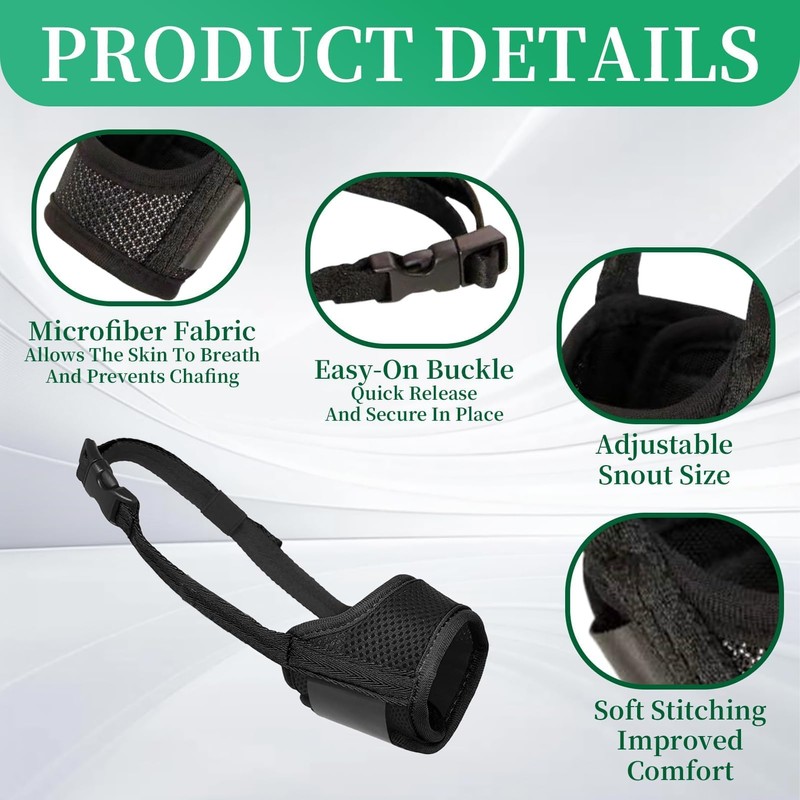 Dog Muzzle, Breathable Mesh Nylon Soft Muzzle Guard with Adjustable