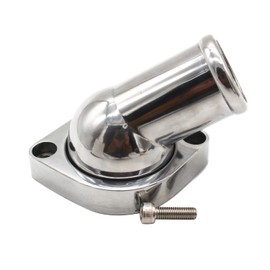 SHLPDFM - Cuello de agua de aluminio pulido cromado de 45° con carcasa de termostato para motores Ls1, Ls2, Ls3, Ls7, Ls9, Lsa, L76, L92 Chevy (gm) para motores de 4.8 L, 5.3 L y 6.0 L