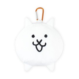Tees Factory ND-5546837NK Plush Zipper Mascot with Carabiner, Cat Approx. H 4.5 x W 4.9 x D 1.6 inches (115 x 125 x 40 mm) (Except Ears, Etc.)