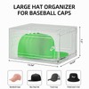 Hat Organizer Box for Baseball Caps, 6 Pack Clear Plastic