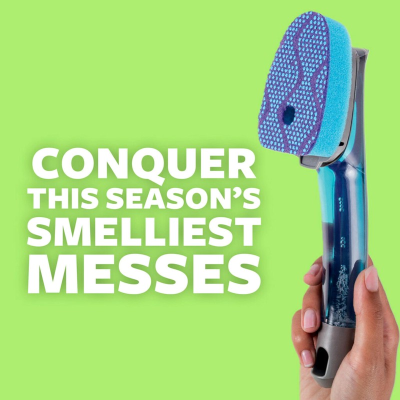 Scotch-Brite Scrub Dots Non-Scratch Dishwand Refills, Blue, 14 Replacement Heads