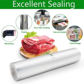 4 Rolls Vacuum Food Sealer Rolls, Vacuum Sealer Bags, Vacuum Food Sealer Bags, Vacuum Food Sealing Bag for Food Storage and Sous Vide Cooking 15/20/25/28 x 500 cm,Vac Pack Bags,Vacuum Bags,BPA Free