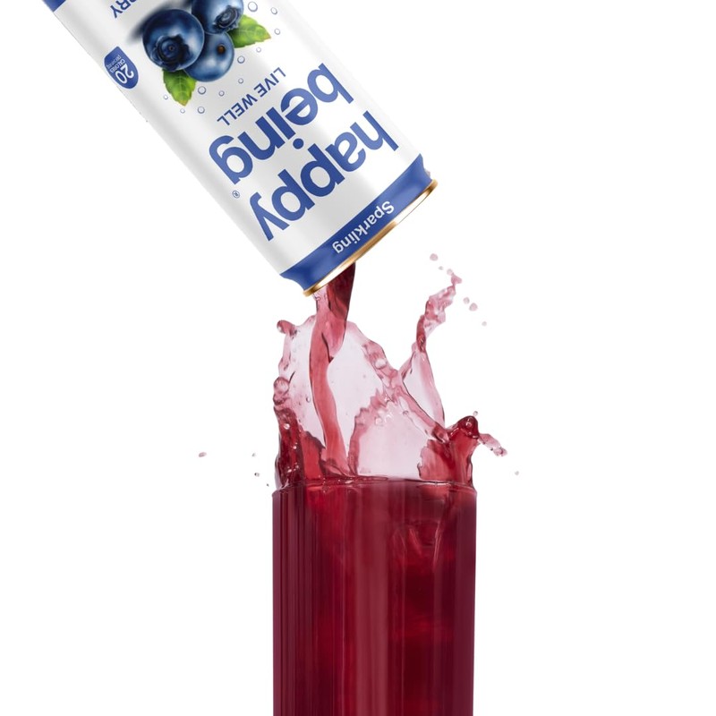 Happy Being Sparkling Nutrient-Rich Blueberry White Tea – Infused with