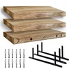 Floating Shelves for Wall, Solid Wood Wall Shelves Set of