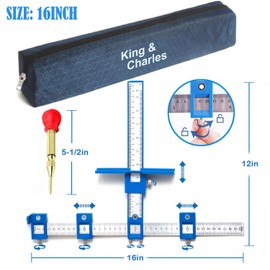 King&Charles Cabinet Hardware Jig, Cabinet Handle Jig with Automatic Center Punch, Avoid Jitter Caused by Direct Drilling. Use for Handles and Pulls on Drawers/Doors, Perfect Set.
