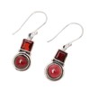 NOVICA Artisan Handmade Garnet Dangle Earrings Square Circular from India