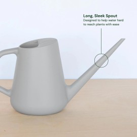 Bloem Fern Watering Can: 1 Gallon Capacity - Grey - Long Spout, Ergonomic