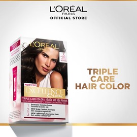 L'Oréal Paris L'Oreal Paris Excellence Creme Triple Care Hair Color #3 Dark Brown, Water Permeable [Grey Hair, Hair Color For Home]