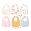 6pcs Infant Bibs U Shaped Snap Button Closure Cotton Waterproof