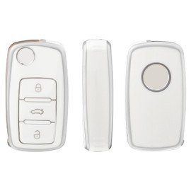 OFFCURVE Car Key Cover Car Key Case Key Fob Cover Car Key Protector with Car Key Fob Compatible with VW Volkswagen Polo Golf 4/5/6 Multivan T5 Caddy Jetta Bora Superb Passat Skoda Fabia Seat Ibiza