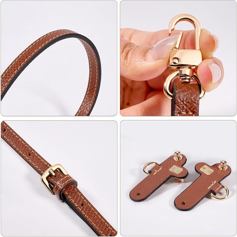 Strap for Longchamp Mini Bag Strap - Brown Adjustable for