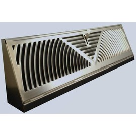 Satin Nickel Finish Baseboard Register (18 Inch, Satin Nickel)
