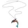 BONSNY Ocean Collection “BLUE” Statement Enamel Alloy Dolphin Necklace Pendant