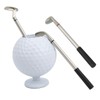 Mini Desktop Golf Ball Pen Holder with 3 Golf Cue