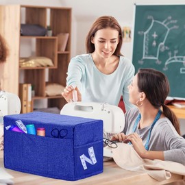 Cover for Sewing Machines, Sewing Machine Cover, Anti-Dust with Pockets, Dust Cover, Compatible Cover, Dust Cover, for Most Standard Sewing Machines (Blue)