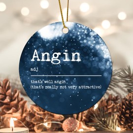 Zyadsinoudor Christmas Ornament Angin Definition Holiday Keepsake Positive Quotes 3 Inch Two Side Printed Words with Definition Hanging for Decoration Christmas Winter Housewarming Gift