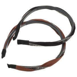 WOONEKY 2pcs Knotted Rhinestone Embellished Headband for Women Non Slip Hair Hoop with Sparkling Sequin Decoration Secure Fit for Casual Outfits and Special Occasions Stylish Bridal Hair